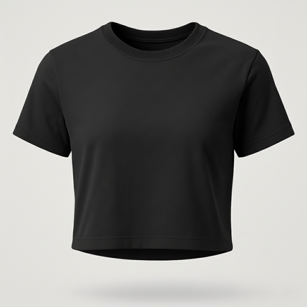 Women Regular Crop Top black