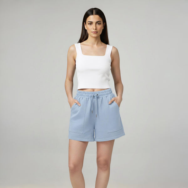 Female Premium looper Shorts Sky Blue