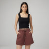 Female Premium looper Shorts Maroon