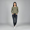 Boat Neck T-ShirtFull Sleeves Moss Green
