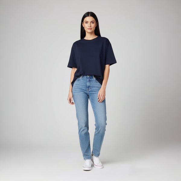 Women’s French Terry Oversized T-Shirt Navy