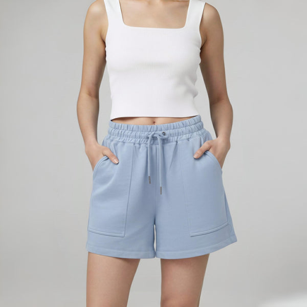 Female Premium looper Shorts Sky Blue