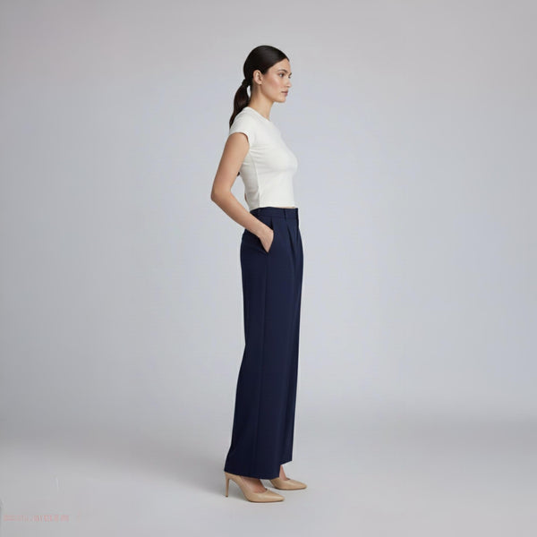 Round Neck Crop Top Half Sleeves Off White