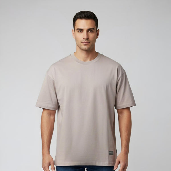 Men French Terry Oversized T-Shirt Ash