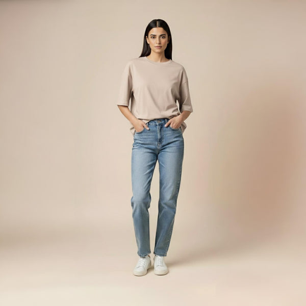 Women’s French Terry Oversized T-Shirt Smoky Grey
