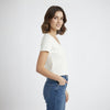 V Neck crop Top Slim FIT Off White Color