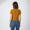 V Neck crop Top Slim FIT Mustard Color
