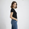 V Neck crop Top Slim FIT Black