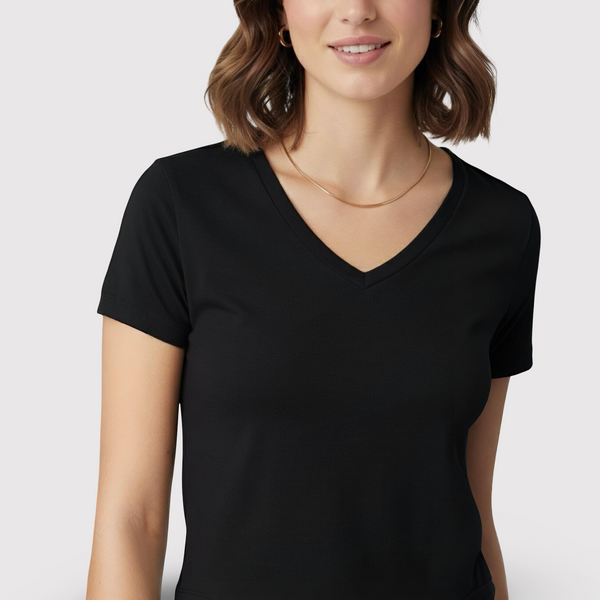 V Neck crop Top Slim FIT Black