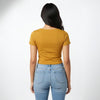 Heart Neck crop Top Slim FIT Mustard Color