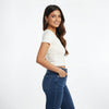 Heart Neck crop Top Slim FIT Off-white